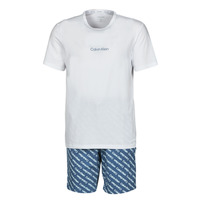 Abbigliamento Uomo Pigiami / camicie da notte Calvin Klein Jeans SHORT SET Marine / Bianco