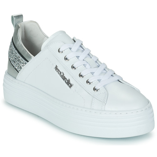 Scarpe Donna Sneakers basse NeroGiardini E115291D-707 Bianco / Argento
