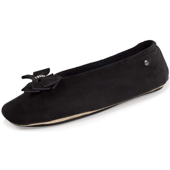 Scarpe Donna Pantofole Isotoner chaussons femme noeud précieux 97306 noir Nero