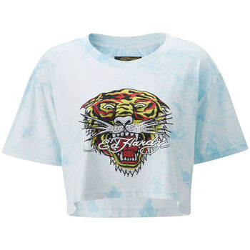 Abbigliamento Uomo T-shirt maniche corte Ed Hardy Los tigre grop top turquesa Blu