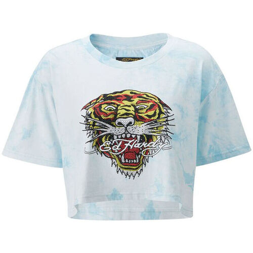 Abbigliamento Donna T-shirt & Polo Ed Hardy Los tigre grop top turquesa Blu