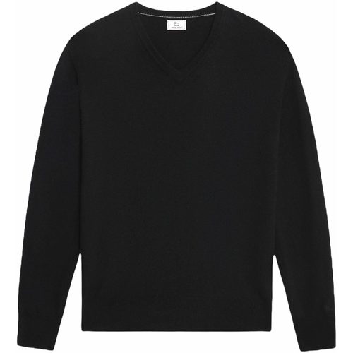 Abbigliamento Uomo T-shirts a maniche lunghe Woolrich SUPERGEELONG V-NECK MAGLIA SCOLLO A V UOMO Nero