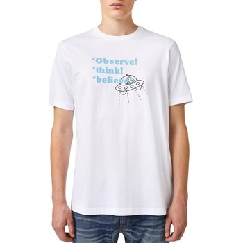 Abbigliamento Uomo T-shirt & Polo Diesel T-Just-B73 Maglietta Bianco Bianco