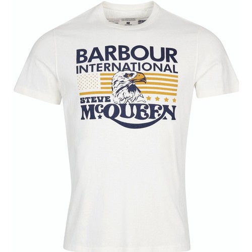 Abbigliamento Uomo T-shirt maniche corte Barbour MTS0877 NY91 T-shirt Uomo MTS0877 WH32 Bianco