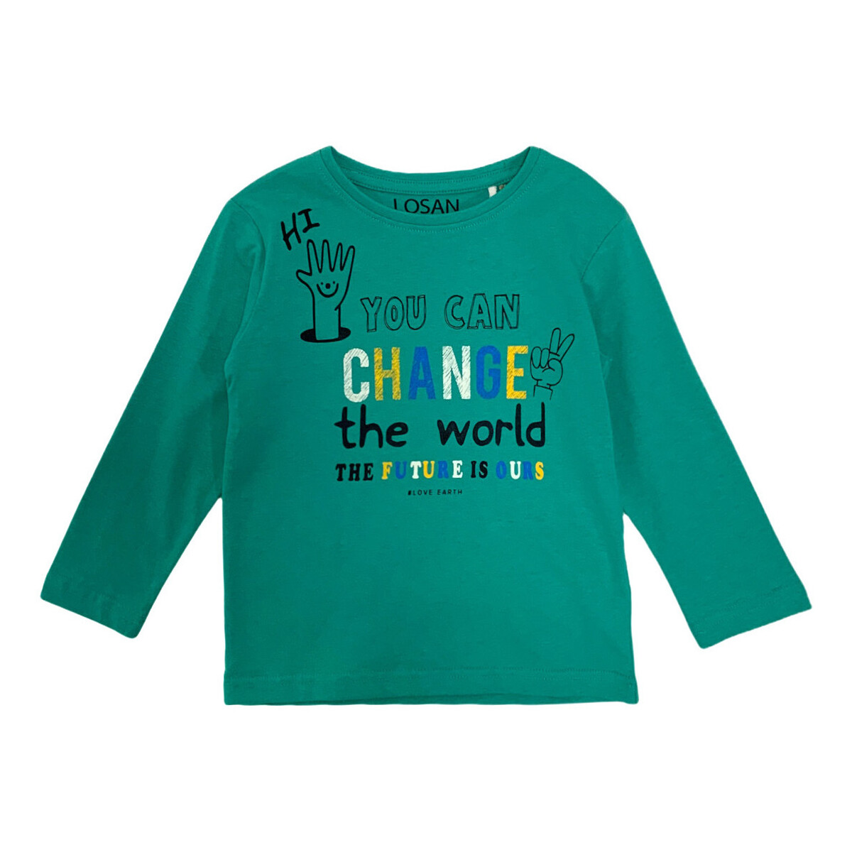 Abbigliamento Unisex bambino T-shirts a maniche lunghe Losan 125-1205AL Verde