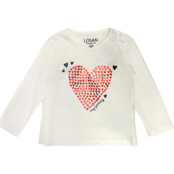 Abbigliamento Bambina T-shirts a maniche lunghe Losan 128-1202AL Bianco