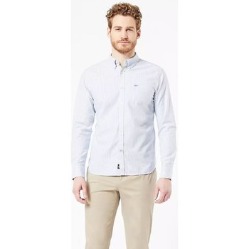 Abbigliamento Uomo Camicie maniche lunghe Dockers 29599 0004 OXFORD BUTTON-UP0004-WHITE BENGAL STRIPE Bianco