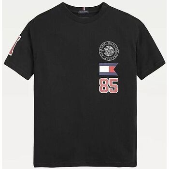 Abbigliamento Unisex bambino T-shirt & Polo Tommy Hilfiger KB0KB06679 FUN BUDGE TEE-BDS BLACK Nero