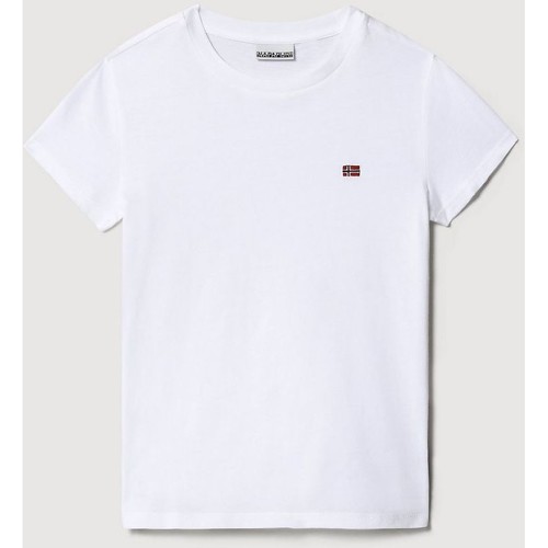 Abbigliamento Bambino T-shirt & Polo Napapijri K SALIS SS 1 - NP0A4FVX-002 BRIGHT WHITE Bianco