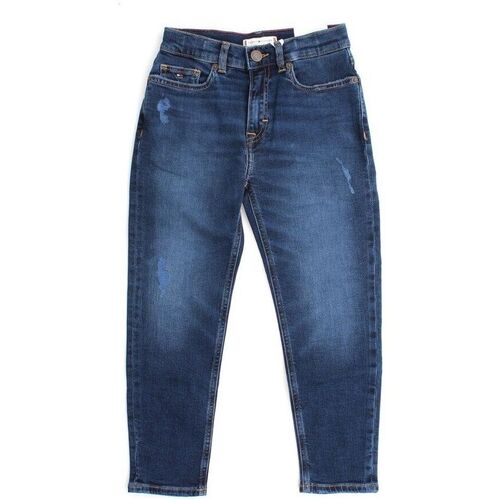 Abbigliamento Bambina Jeans Tommy Hilfiger KG0KG04637 - 2004 HIGH RISE-911 DEEP BLUE DESTRUCTED Blu