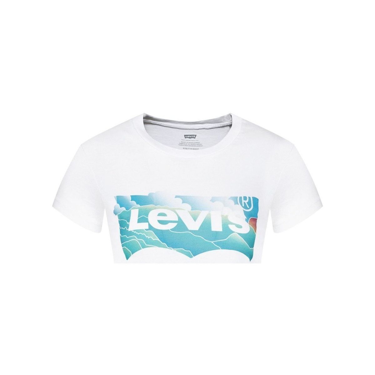 Abbigliamento Donna T-shirt & Polo Levi's A0458 0004 GRAPHIC JORDIE-BW FILL CLOUDS Bianco