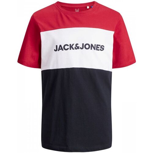 Abbigliamento Bambino T-shirt & Polo Jack & Jones 12174282 BLOCKING TEE-TANGO RED Rosso
