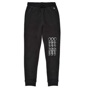 Abbigliamento Bambino Pantaloni da tuta Calvin Klein Jeans INSTITUTIONAL CUT OFF LOGO SWEATPANTS Nero