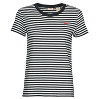 Abbigliamento Donna T-shirt maniche corte Levi's PERFECT TEE Bianco antico / Stripe / Caviar