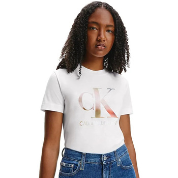 Abbigliamento Donna T-shirt maniche corte Calvin Klein Jeans Monogramme CK Bianca