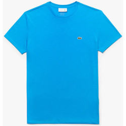 Abbigliamento Uomo T-shirt maniche corte Lacoste T-Shirt Uomo TH6709 a girocollo in jersey di cotone Azzurro