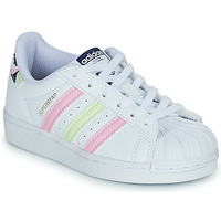 Scarpe Bambina Sneakers basse adidas Originals SUPERSTAR C Bianco / Rosa