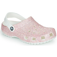 Scarpe Bambina Zoccoli Crocs Classic Glitter Clog K Bianco / Rosa