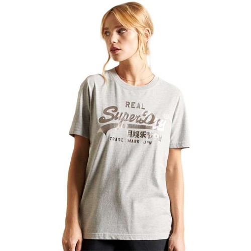 Abbigliamento Donna T-shirt maniche corte Superdry Real vintage logo Grigio