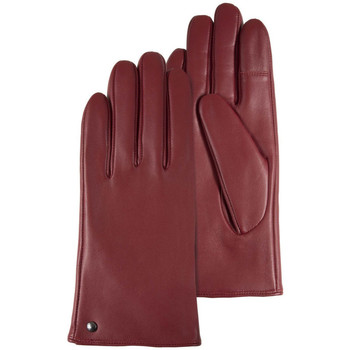 Accessori Donna Guanti Isotoner femme gants chauds tactiles cuir rouge 85264 Rosso