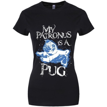 Abbigliamento Donna T-shirts a maniche lunghe Grindstore My Patronus Is A Pug Nero