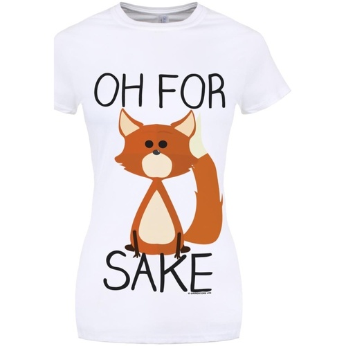 Abbigliamento Donna T-shirts a maniche lunghe Grindstore Oh For Fox Sake Bianco