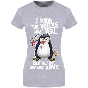 Abbigliamento Donna T-shirts a maniche lunghe Psycho Penguin GR2855 Grigio