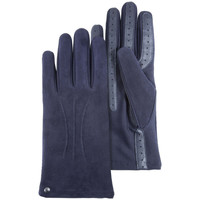 Accessori Donna Guanti Isotoner gants tactile femme cuir velours marine 85226 Blu