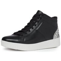 Scarpe Donna Sneakers basse FitFlop RALLY GLITTER HIGH TOP SNEAKERS BLACK MIX AW02 Nero