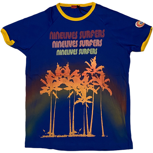 Abbigliamento Uomo T-shirt maniche corte Nine Lives ATRMPN-31421 Blu