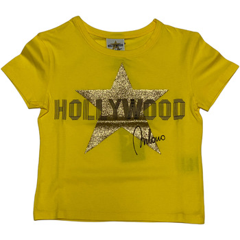 Abbigliamento Bambina T-shirt maniche corte Hollywood Milano ATRMPN-31546 Giallo