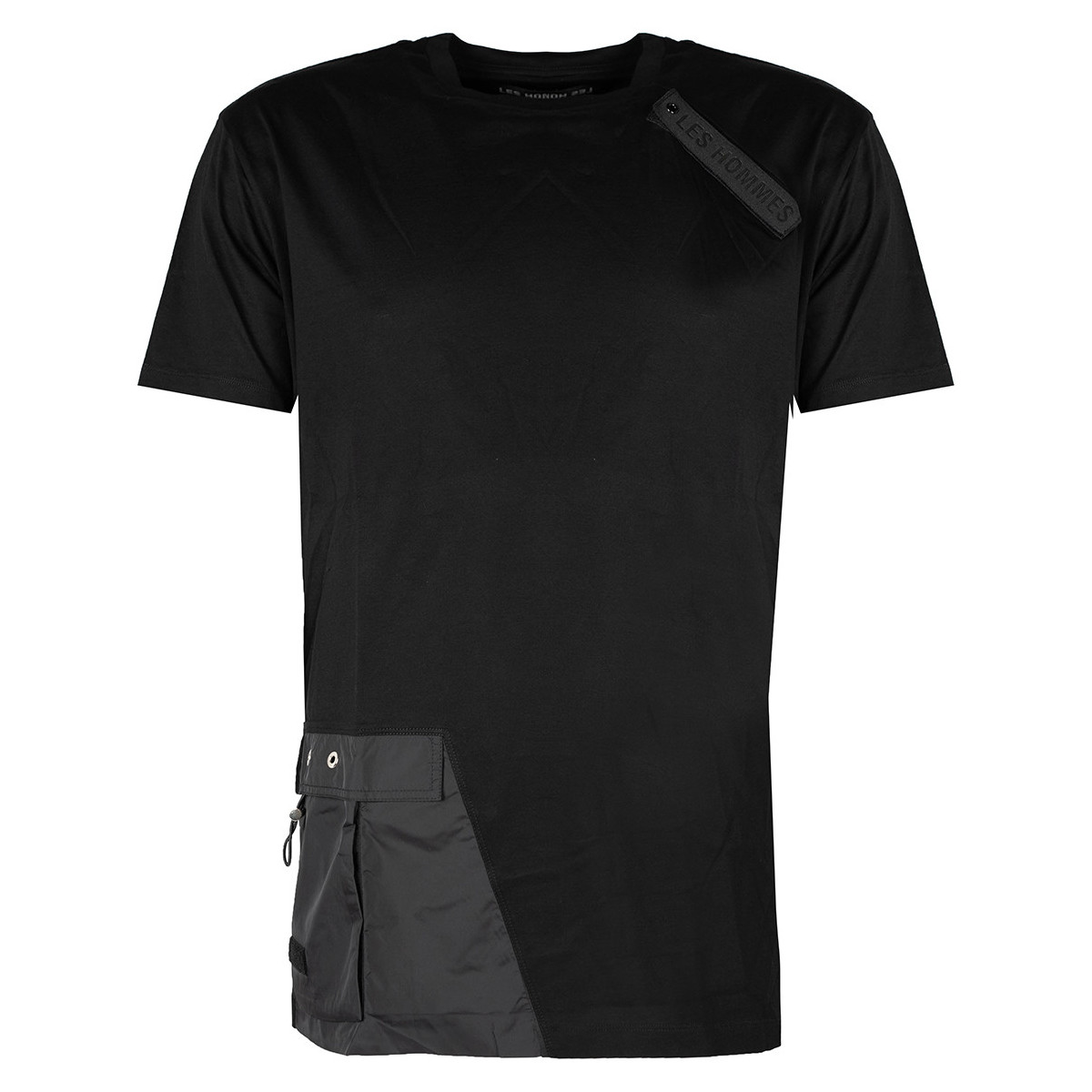 Abbigliamento Uomo T-shirt maniche corte Les Hommes LKT152 703 | Oversized Fit Mercerized Cotton T-Shirt Nero