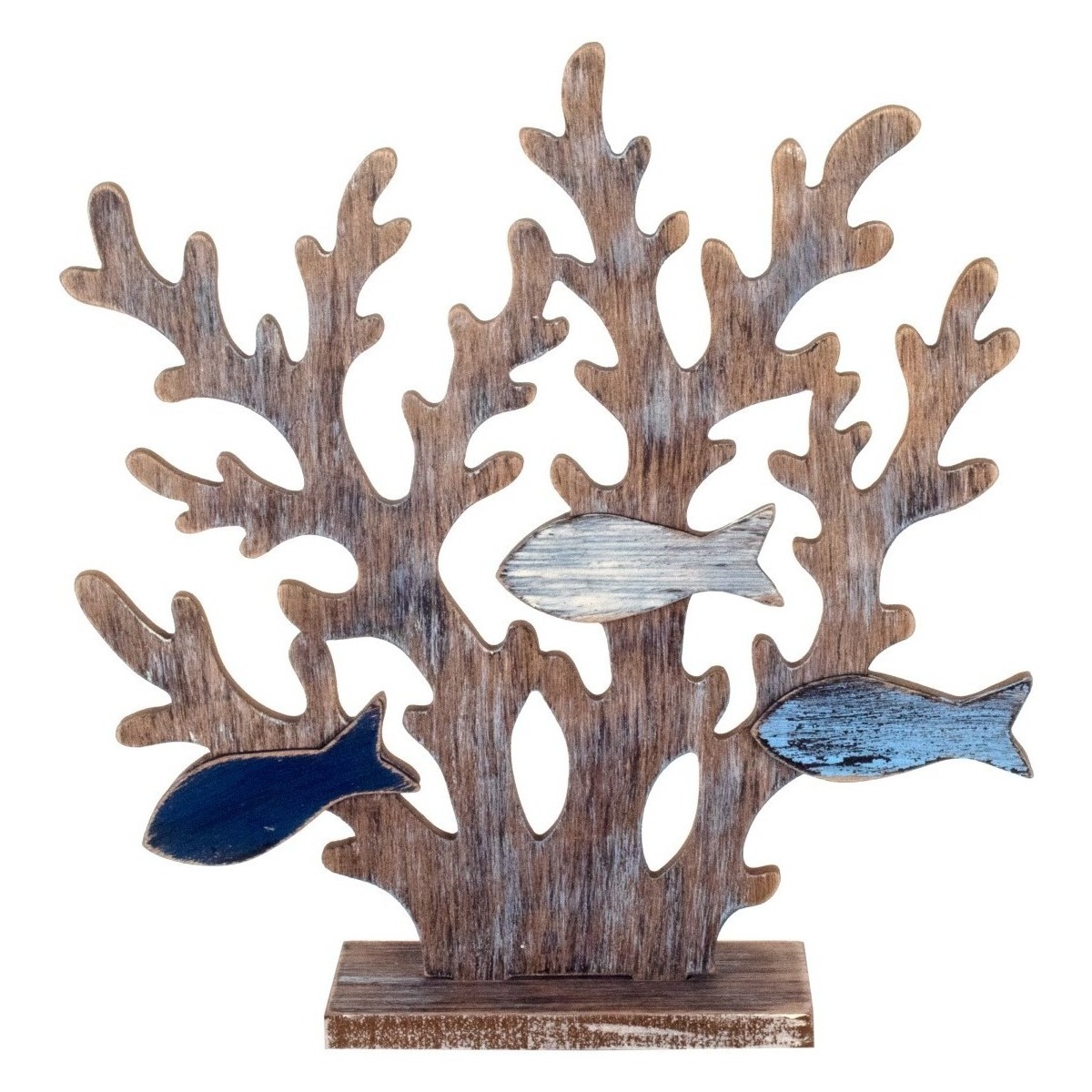 Casa Statuette e figurine Signes Grimalt Ornamento Di Corallo Con Pesce Blu