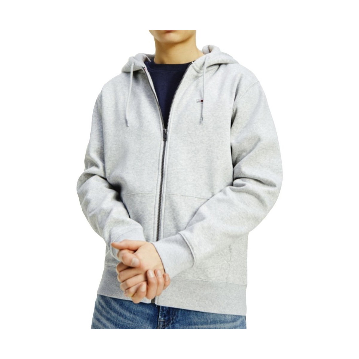 Abbigliamento Uomo Felpe Tommy Jeans Fleece zip hoodie Grigio