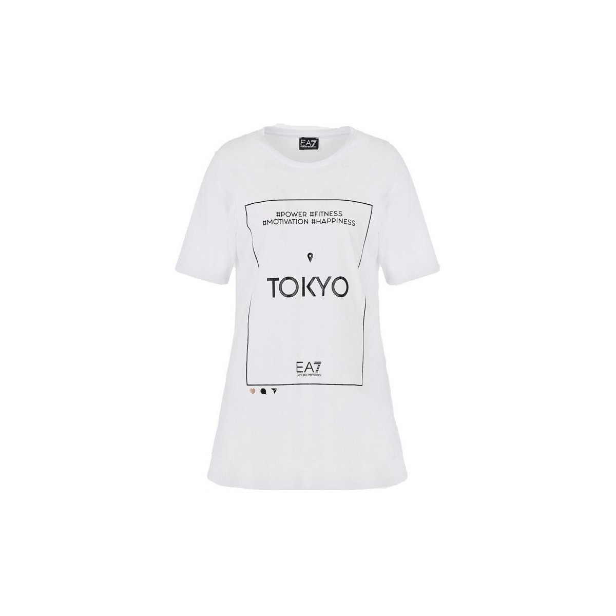 Abbigliamento Donna T-shirt maniche corte Emporio Armani EA7 T-Shirt Donna Train Graphic Bianco