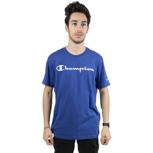Abbigliamento Uomo T-shirt maniche corte Champion T-Shirt Uomo American Classic Logo Blu