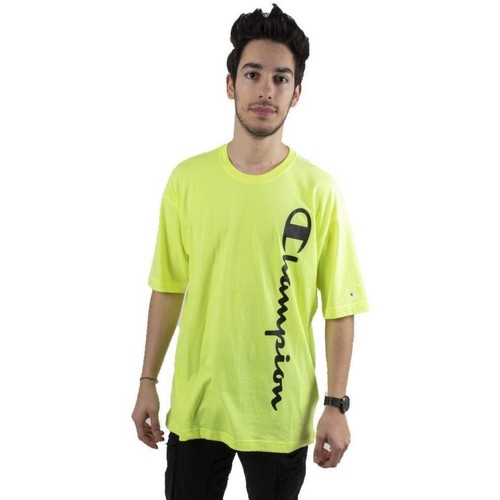 Abbigliamento Uomo T-shirt maniche corte Champion T-Shirt Uomo American Classic Fluo Giallo