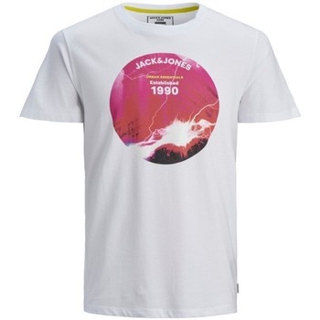 Abbigliamento Uomo T-shirt maniche corte Jack & Jones T-Shirt Uomo Urban Striche Bianco