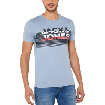 Abbigliamento Uomo T-shirt maniche corte Jack & Jones T-Shirt Uomo Brics Logo Azzurro