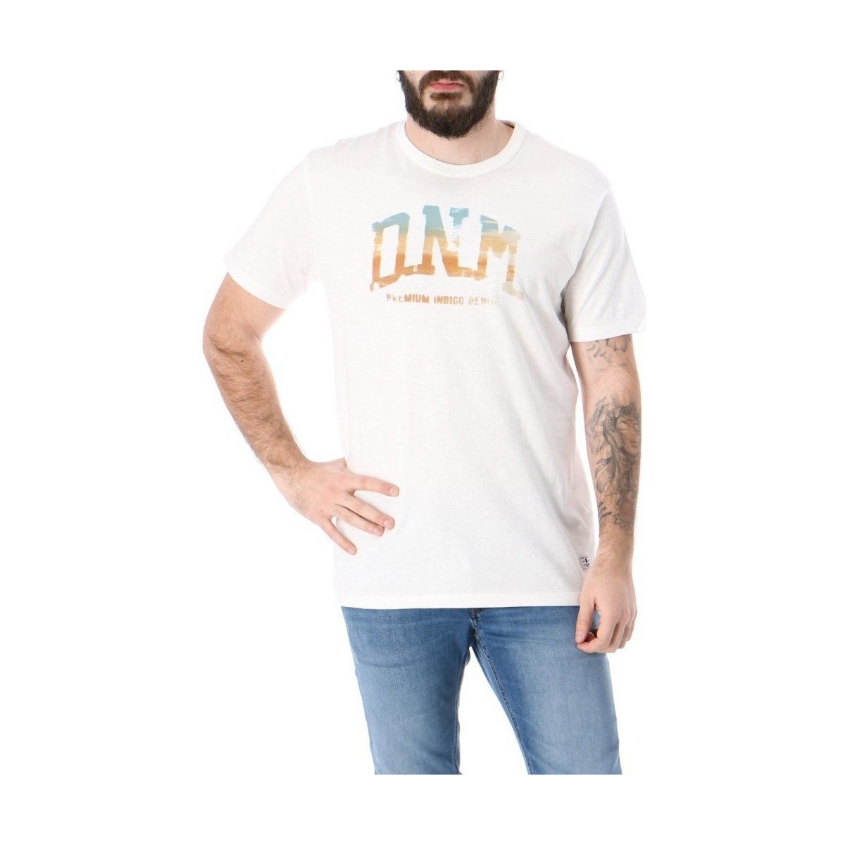 Abbigliamento Uomo T-shirt maniche corte Jack & Jones T-Shirt Uomo Charles Fiammata Bianco