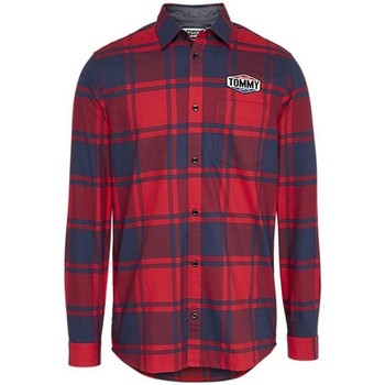 Abbigliamento Uomo Camicie maniche lunghe Tommy Jeans Camicia Uomo Tjm Oxforf Check Shirt Rosso
