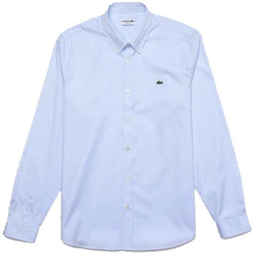 Abbigliamento Uomo Camicie maniche lunghe Lacoste Camicia Uomo Cotone PinPoint Blu