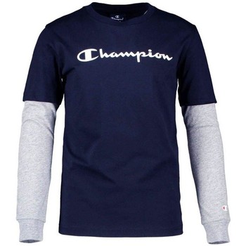 Abbigliamento Unisex bambino T-shirts a maniche lunghe Champion T-Shirt Junior American Classic TML Doppia Manica Blu