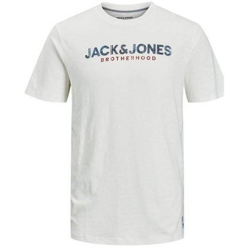 Abbigliamento Uomo T-shirt maniche corte Jack & Jones T-Shirt Uomo Jones Slub Tee Cotton Bio Bianco