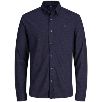 Abbigliamento Uomo Camicie maniche lunghe Jack & Jones Camicia Uomo Blajace Piquet Blu