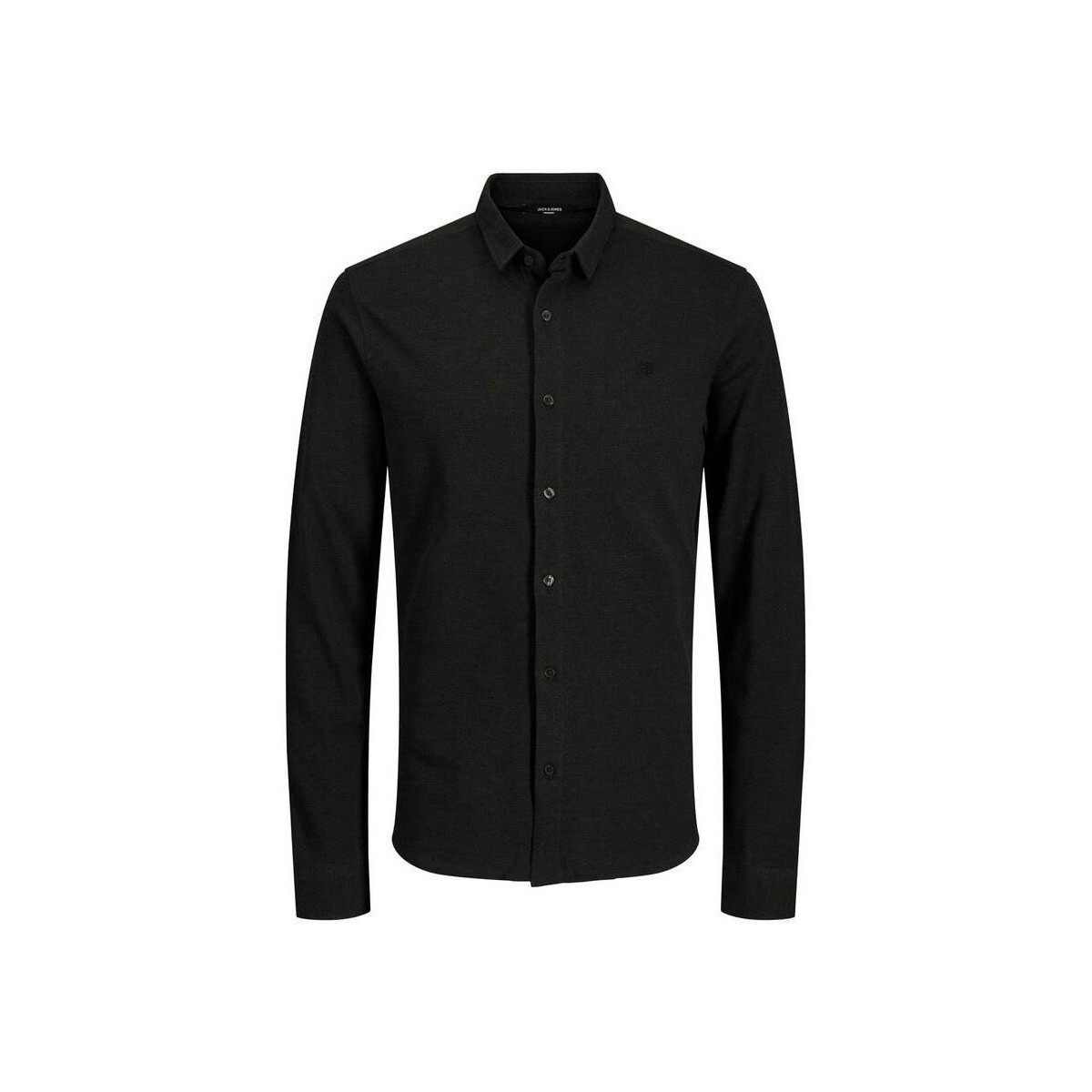 Abbigliamento Uomo Camicie maniche lunghe Jack & Jones Camicia Uomo Blajace Piquet Nero
