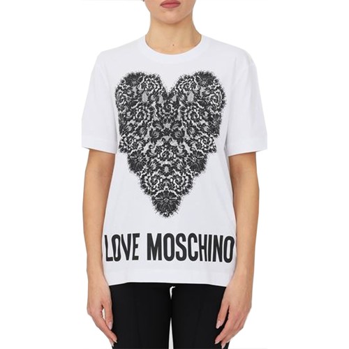 Abbigliamento Donna T-shirt maniche corte Love Moschino W4H0619M3876 Bianco