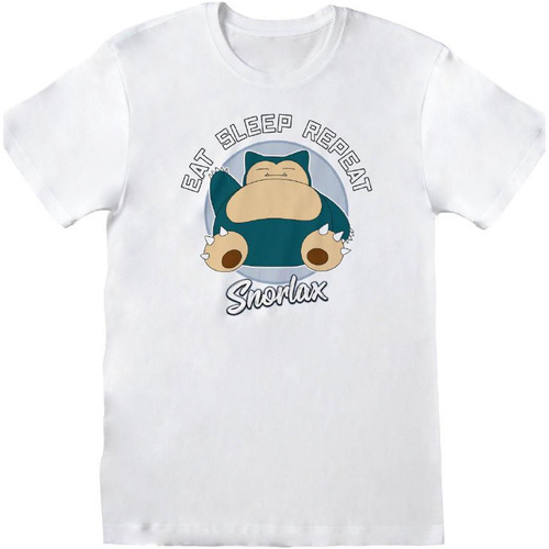 Abbigliamento T-shirts a maniche lunghe Pokemon Eat Sleep Repeat Bianco