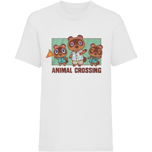 Abbigliamento Unisex bambino T-shirt maniche corte Animal Crossing Nook Family Bianco
