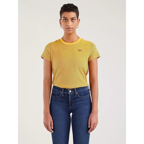 Abbigliamento Donna T-shirt & Polo Levi's 39185 0158 PERFECT TEE-BUMBLE BEE STRIPE OLD GOLD Oro